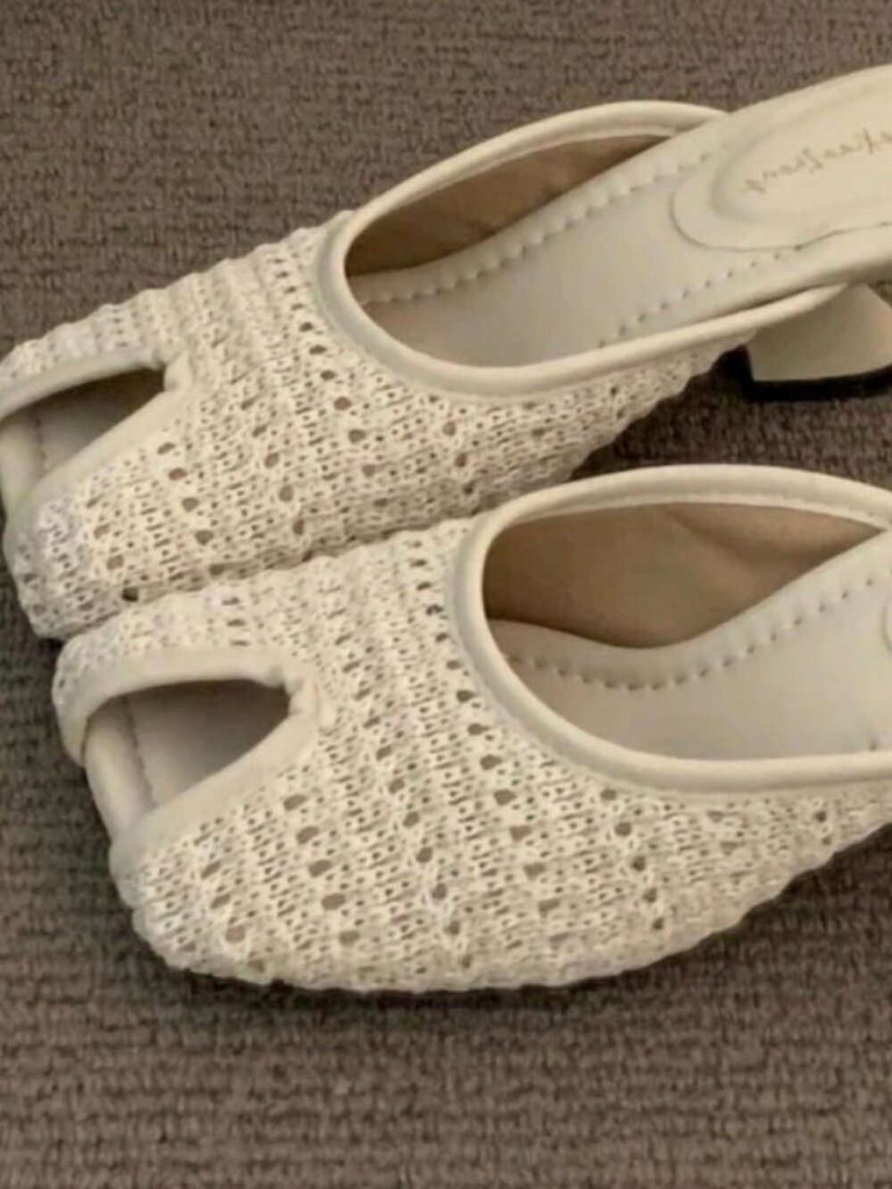 Beige Bohemian Women's Woven contemporary Heel peep Toe Sandals - Picture 2 of 6